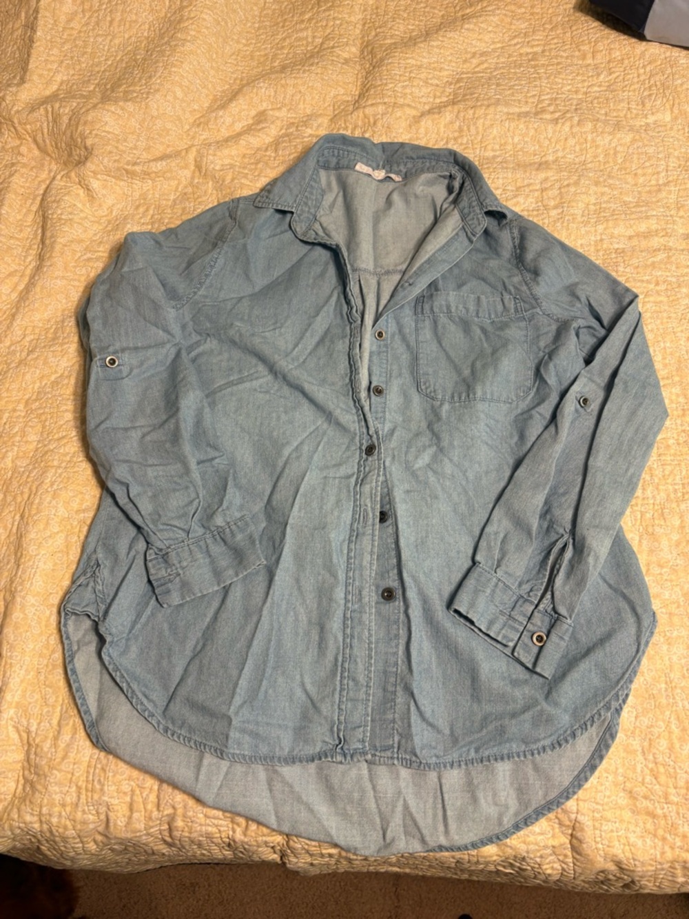 Light Blue Denim Button-Up Shirt - Men